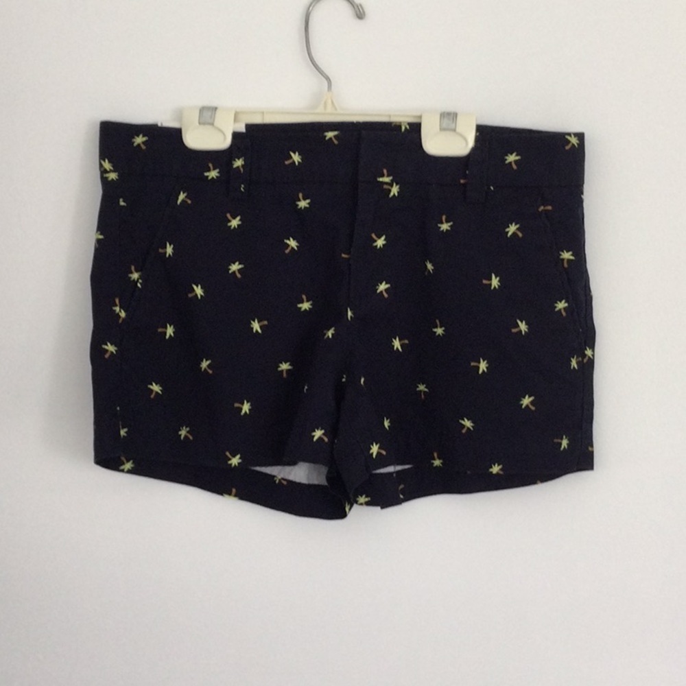 Shorts Chino palm tree  Print size 6 color blue & yellow 100% Cotten NEW. # 98